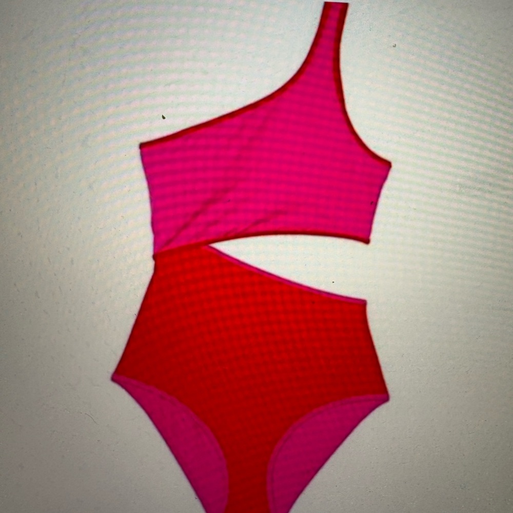 One Piece Swimsuit - Pink and Red